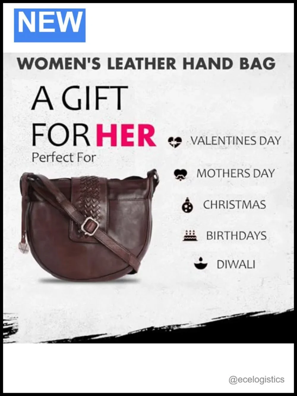 Genuine Leather Crossbody Sling Bag for Women with Adjustable Strap